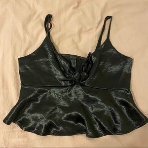 Bow front glossy cami top